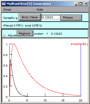 black curve appears after clicking error value