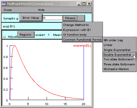 selecting double exponential form