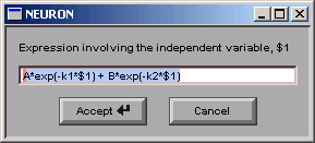 original dialog for double exponential form