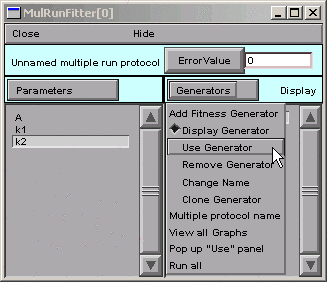 selecting to use the generator